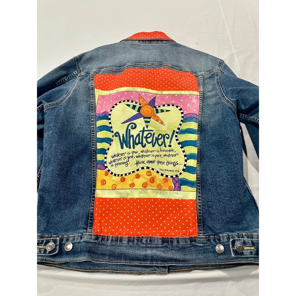 Upcycled Levis Jean Jacket - with Bible verse